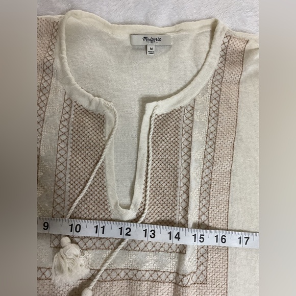 Madewell linen blouse women's, beige - Picture 8 of 11
